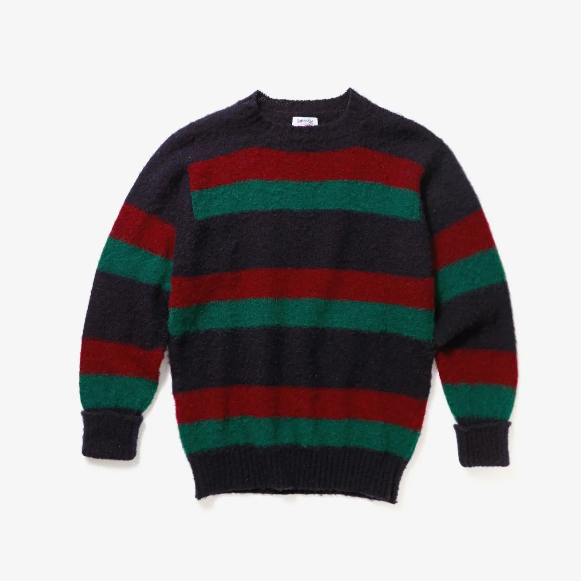 J. Press Shaggy Dog Sweater - Blue/Bordeaux/Green Stripe