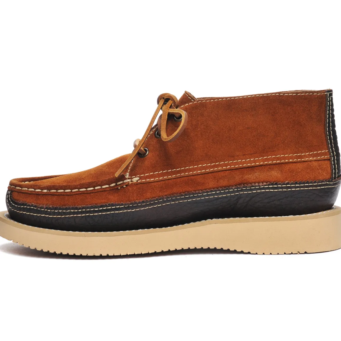 Miwak Suede Canoe Moc - Cognac & Dark Brown